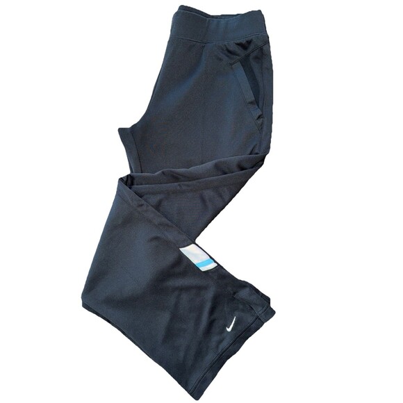 Nike Women’s Black Athletic Pants Size M Dri-Fit Straight Leg Stretch Training - Picture 1 of 9